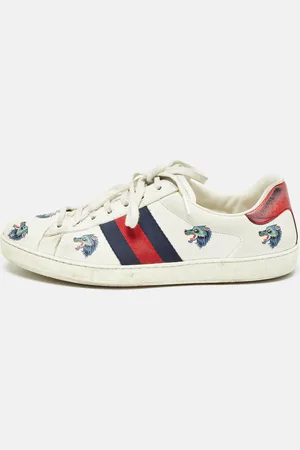 Gucci Leather Wolf Print Ace Sneakers Size 44.5