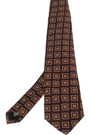 HUGO BOSS Square Patterned Silk Jacquard Traditional Tie