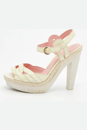Sergio Rossi Patent Leather Platform Espadrille Ankle Strap Sandals Size 39