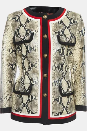 Gucci Snake Printed Leather Jacket M