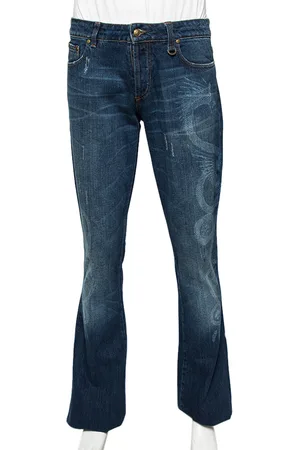 Roberto Cavalli Dragon Effect Denim Boot Cut Jeans S