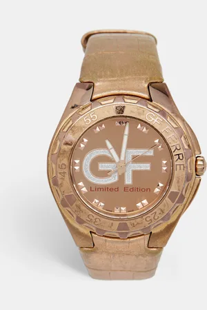 Gianfranco Ferré Rose Gold Plated Stainless Steel Leather 9040M Limited Edition Unisex Wristwatch 44 mm