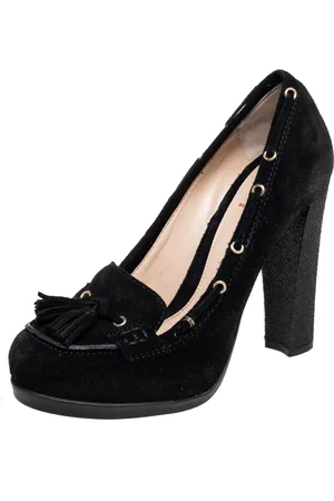 Fendi Suede Tassel Detail Loafer Pumps Size 37