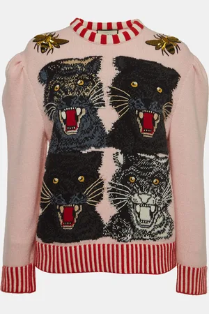 Gucci Wool Tiger Intarsia Embellished Sweater M