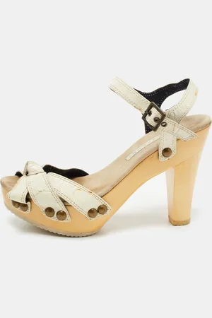 Marc Jacobs Croc Embossed Leather Ankle Strap Clog Sandals Size 39