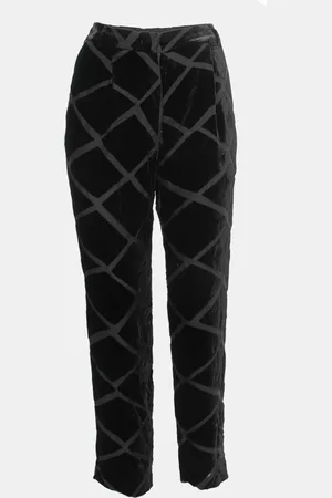 Emporio Armani Patterned Velvet Straight Leg Pants M