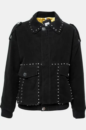 FAITH CONNEXION Suede Studded Oversized Bomber Jacket M