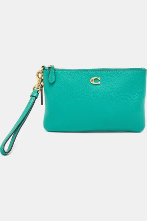 Coach Leather Wristlet Zip Pouch