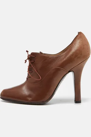 Alexander McQueen Leather Oxford Ankle Booties Size 38.5