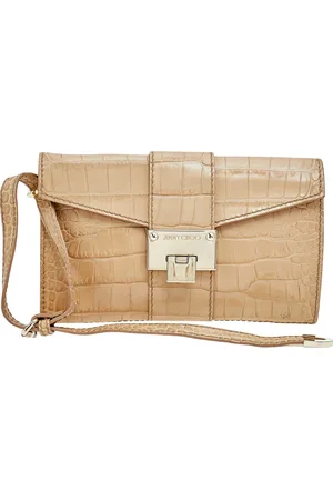 Jimmy Choo Croc Embossed Leather Clutch
