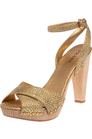 Prada Python Ankle Strap Platform Sandals Size 41