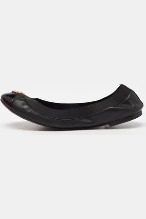 Tory Burch Patent and Leather Jolie Scrunch Ballet Flats Size 35.5
