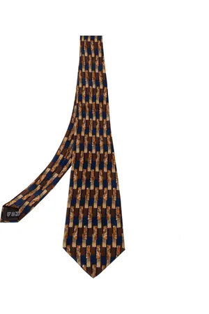 Lanvin Vintage Geometric Printed Silk Traditional Tie