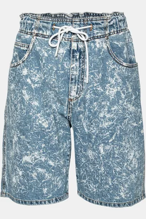 Msgm Denim Acid Wash Drawstring Shorts M
