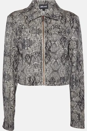Roberto Cavalli Animal Pattern Cotton Cropped Jacket M