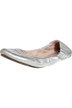 Prada Leather Scrunch Ballet Flats Size 38.5