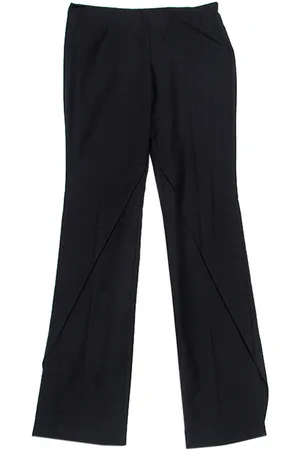 Alexander McQueen Wool Wide Leg Flared Trousers S