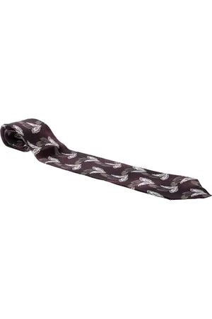 Giorgio Armani Cravatte Leaf Print Traditional Silk Tie