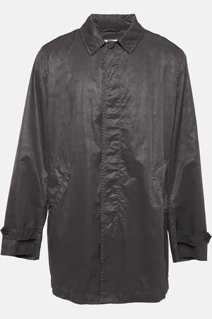 Emporio Armani Checkered Synthetic Long Overcoat XXXL
