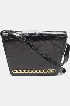 Gucci Crocodile Leather Interlocking GG Flap Crossbody Bag
