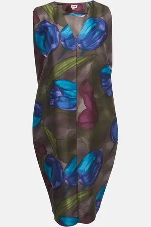 Kenzo Tulip Print Silk Midi Dress M