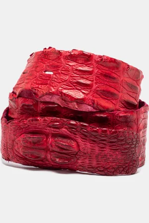 Roberto Cavalli Crocodile Back Horn Waist Belt