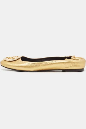Tory Burch Leather Reva Scrunch Ballet Flats Size 38.5