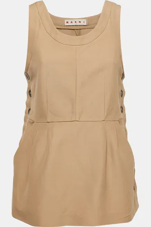 Marni Cotton Buttoned Sleeveless Peplum Top M