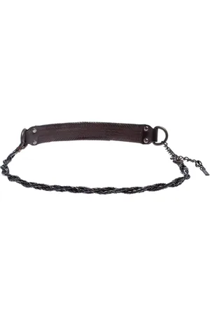 Dolce & Gabbana Dark Braided Leather Chain Belt 80CM