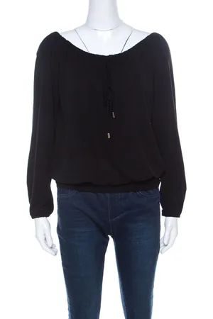 Michael Kors Crepe Drawstring Detail Off Shoulder Top XS