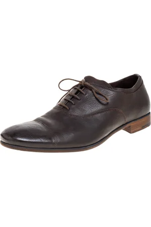 Prada Dark Leather Cap Toe Lace Up Oxford Size 42.5