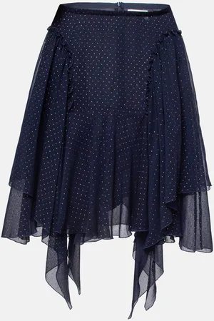 See by Chloé Dotted Chiffon Ruffled Skirt L