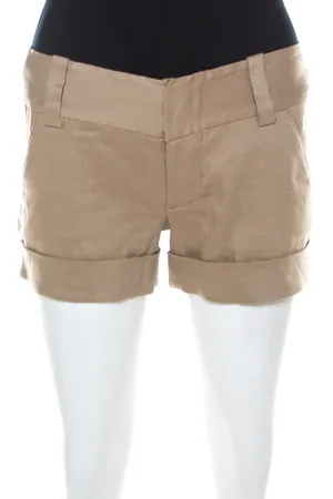 ALICE+OLIVIA Linen Cuff Shorts L