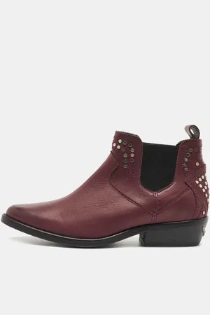 Zadig & Voltaire Leather Thylana Studded Ankle Booties Size 36