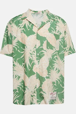 VALENTINO Pineapple Print Cotton Hawaiian Shirt S