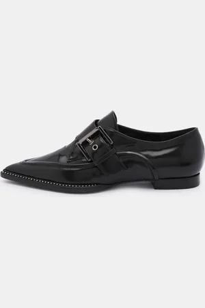 Nº21 Nº21 Leather Crystal Embellished Buckle Slip On Loafers Size 35