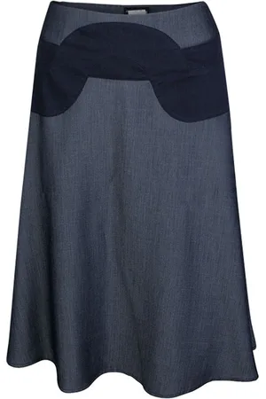 Emporio Armani Indigo Contrast Waist Panel Detail A-line Skirt M