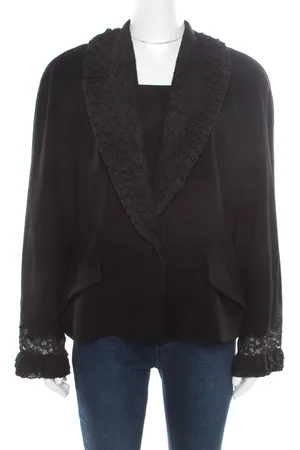 Dior Boutique Wool Ruffled Lace Collar and Cuff Detail Jacket XL