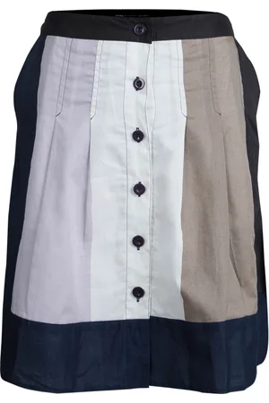 Marc Jacobs Colorblock Cotton Button Front Skirt S