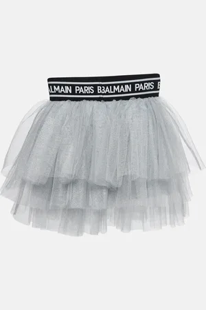 Balmain Silver Tulle Tiered Skirt (10 Yrs)