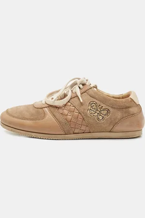 Bottega Veneta Two Tone Suede and Leather Butterfly Sneakers Size 37