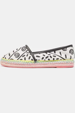 SOPHIA WEBSTER /Black Canvas and Leather Espadrille Flats Size 40.5