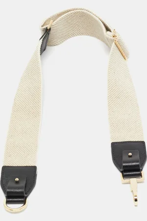 Max Mara /Black Canvas and Leather Shoulder Bag Strap