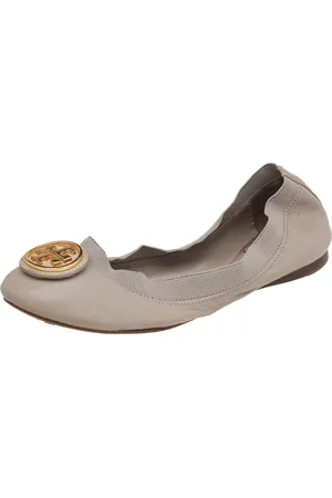 Tory Burch Leather Carolina Scrunch Ballet Flats Size 37