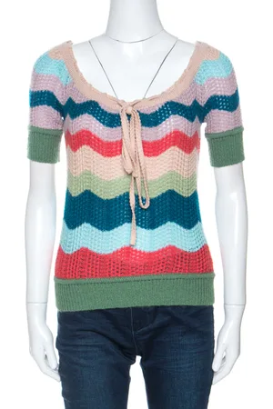 Missoni Striped Wool Short Sleeve Top S
