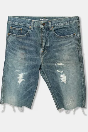 Saint Laurent Saint Laurent Distressed Denim Capri Shorts S