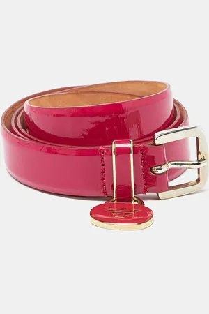 Emporio Armani Patent Leather Skinny Belt 95CM