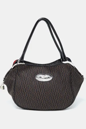 Aigner /Brown Signature Canvas Logo Hobo