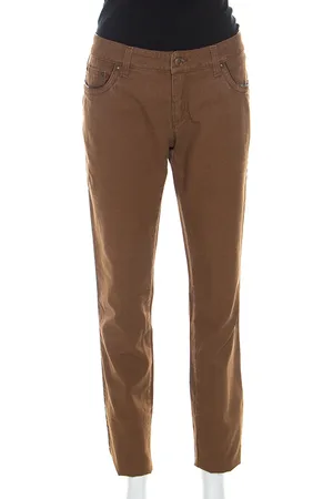 Roberto Cavalli Stretch Cotton Leather Piping Detail Jeans M