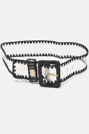 Dolce & Gabbana /Transparent PVC and Straw Buckle Belt 75CM